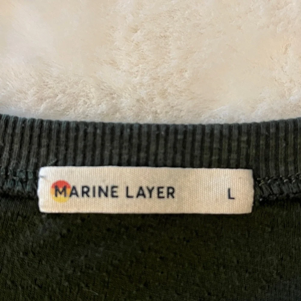 Marine Layer Double Knit Long Sleeve Henley Green Size‎ Large - Picture 7 of 13